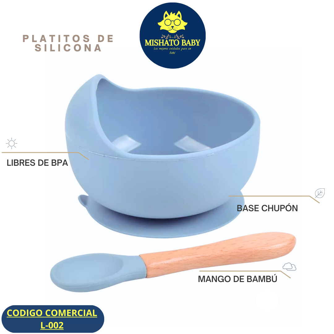 Plato Bowl y Cuchara con Mango de Bambú - Niños